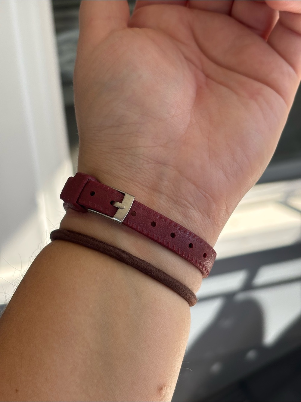 Timex Ladies Watch with Burgundy Leather Strap and Cream Dial - Picture 7 of 8
